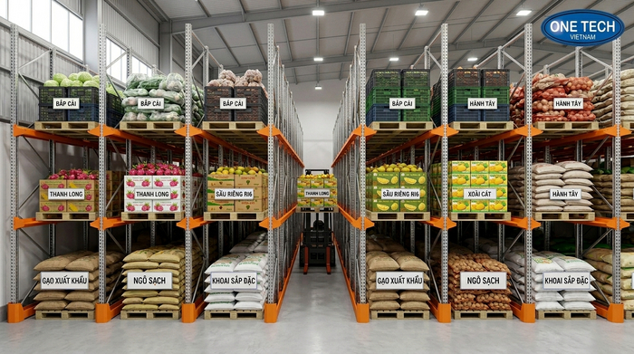Kệ drive in Phú Thọ cho kho nông sản đóng pallet