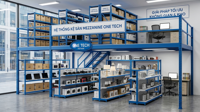 Kệ sàn mezzanine cho showroom và cửa hàng tại khu đô thị