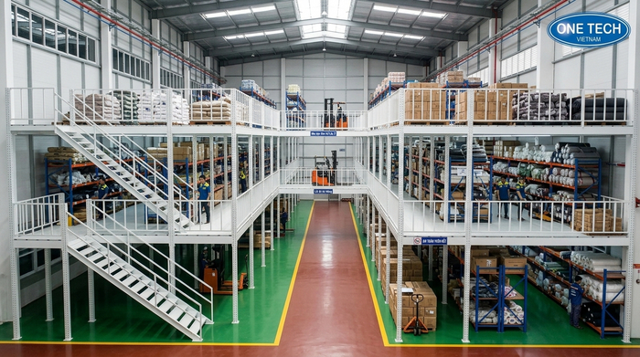Kệ sàn mezzanine Phú Thọ lắp trong kho xưởng cao tầng