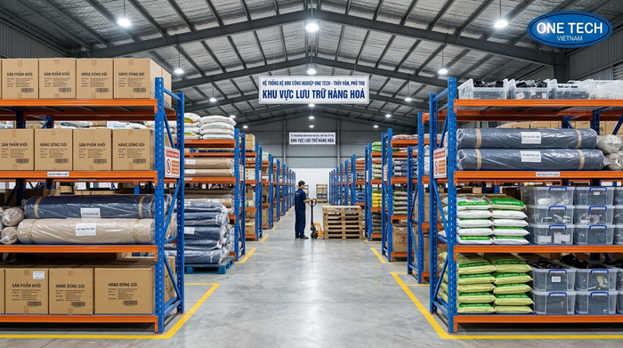 Kệ trung tải trong kho tại khu công nghiệp Thụy Vân Phú Thọ