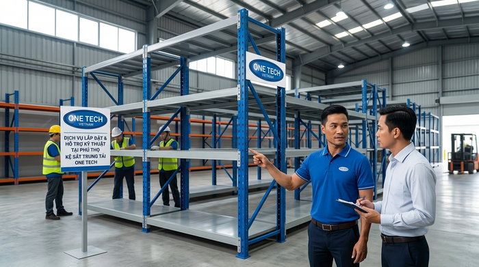 Lắp đặt kệ trung tải Phú Thọ bởi Kệ kho hàng Phú Thọ OneTech