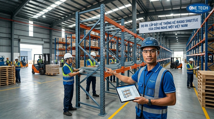 Quy trình lắp đặt kệ Radio Shuttle Phú Thọ tại kho xưởng