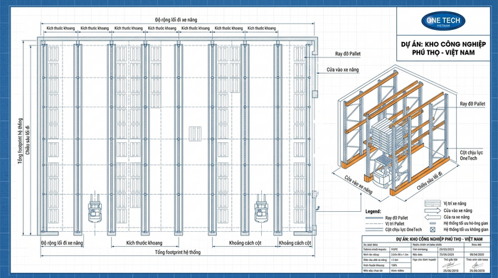 Thiết kế bản vẽ kệ drive in Phú Thọ theo mặt bằng kho