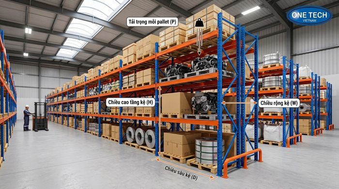 Cách tính tải trọng kệ pallet tải trọng nặng cho kho tại Phú Thọ