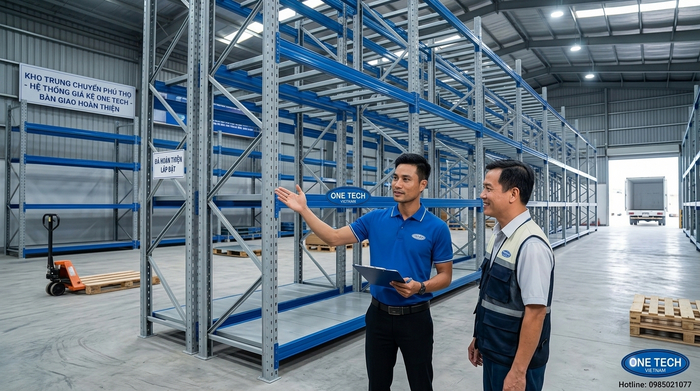 Bàn giao hệ thống kệ kho trung chuyển Phú Thọ Bàn giao hệ thống kệ kho trung chuyển Phú Thọ sau lắp đặt và nghiệm thu