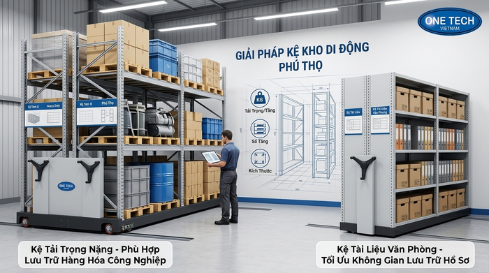 Báo giá kệ kho di động Phú Thọ theo bản vẽ và nhu cầu lưu trữ