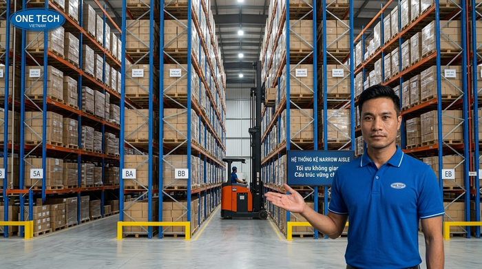 Các mẫu kệ Narrow Aisle phổ biến cho kho pallet hẹp đường đi