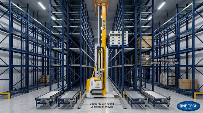 Cấu tạo cơ bản của Stacker Crane trong kho cao tầng