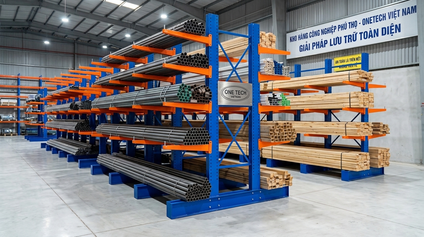 Hệ thống kệ kho xưởng cantilever cho khu công nghiệp tại Phú Thọ