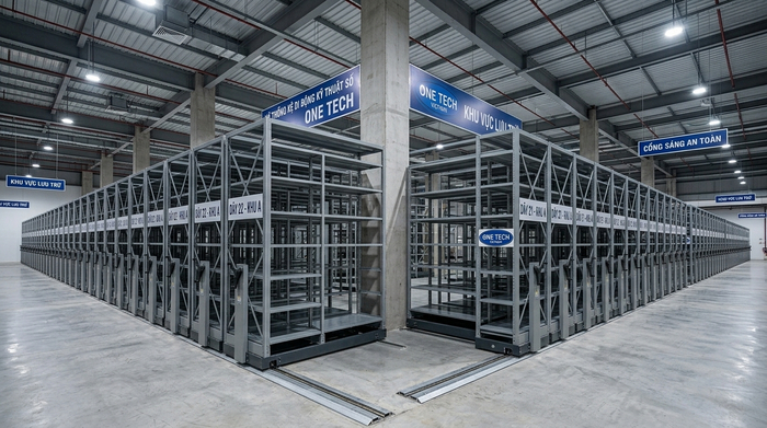 Kệ di động mobile rack cho kho thông minh tại Phú Thọ