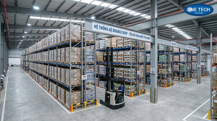 Kệ Double Deep Phú Thọ cho kho pallet cần tối ưu diện tích