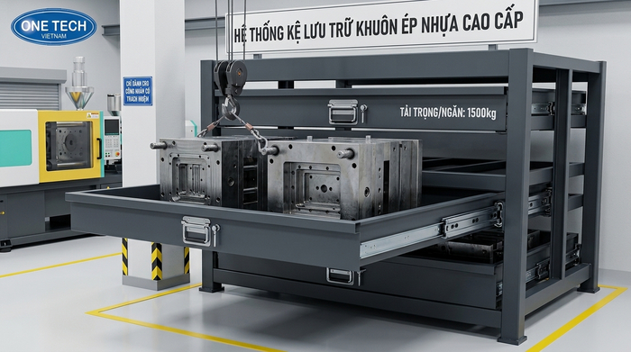 Kệ khuôn dạng ngăn kéo cho xưởng ép nhựa