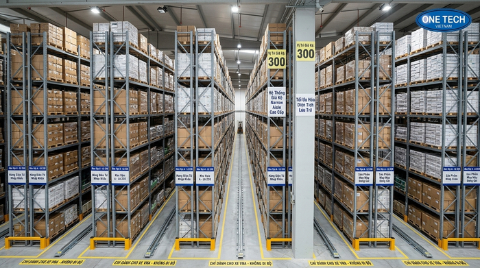 Mô hình kệ Narrow Aisle Phú Thọ giúp tối ưu lối đi trong kho hẹp