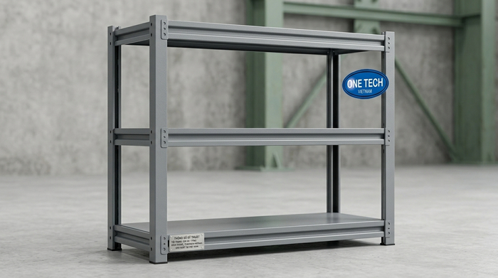 Hình ảnh thực tế mẫu kệ sắt v lỗ 3 tầng