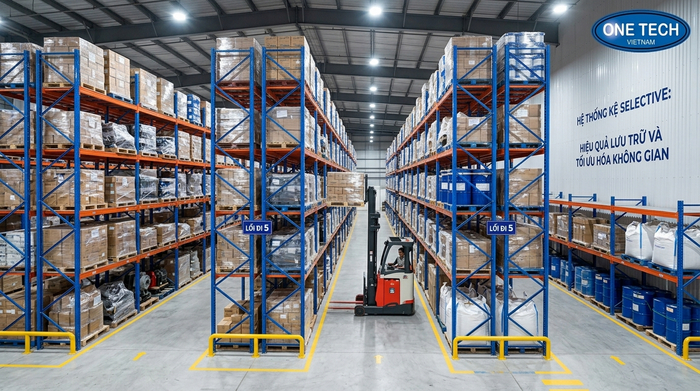 Kệ Selective Phú Thọ cho kho hàng pallet Kệ Selective Phú Thọ dùng cho kho pallet tải trọng nặng