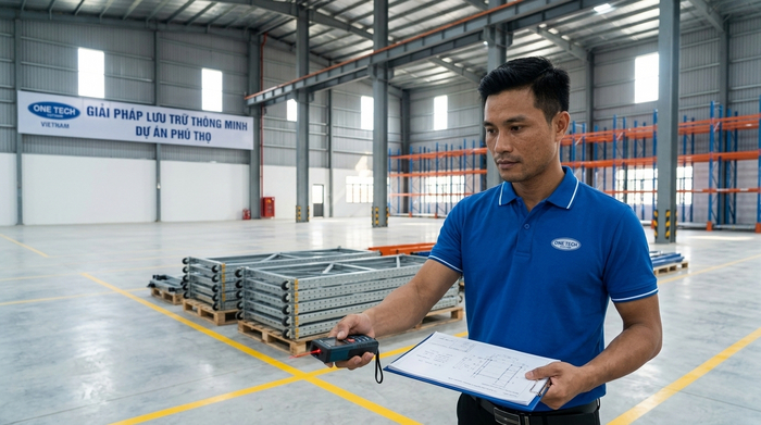Khảo sát kho trước khi lắp đặt kệ kho di động Phú Thọ