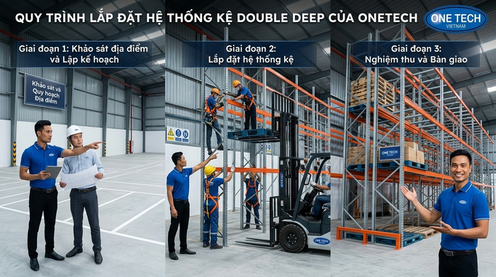 Quy trình lắp đặt kệ Double Deep tại Phú Thọ từ khảo sát đến nghiệm thu