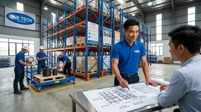 Quy trình khảo sát thiết kế lắp đặt kệ push back tại Phú Thọ