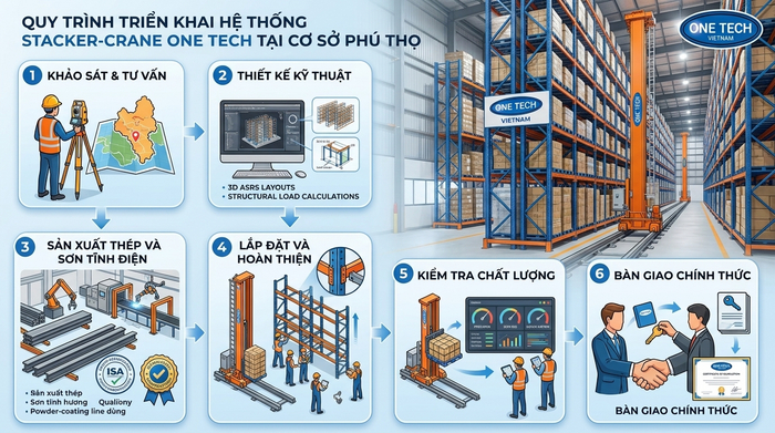 Quy trình triển khai Stacker-Crane Phú Thọ từ khảo sát đến bàn giao