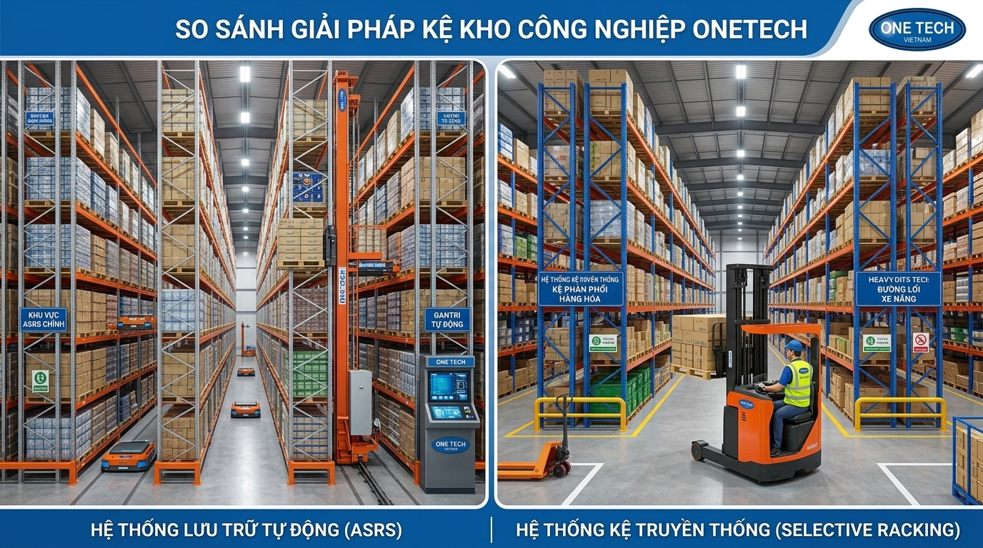 So sánh ASRS và kệ công nghiệp thông thường cho kho tại Phú Thọ
