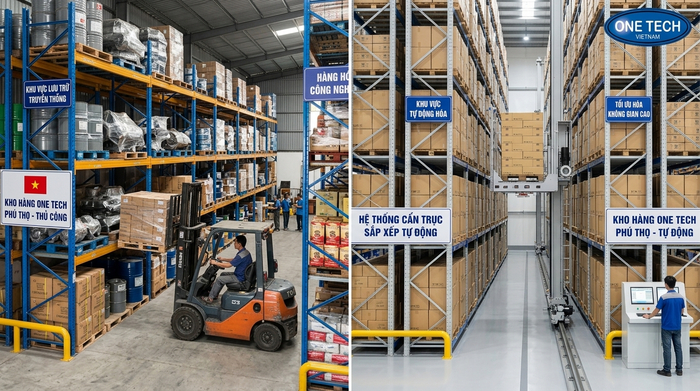 So sánh kho dùng xe nâng thủ công và kho dùng Stacker-Crane Phú Thọ