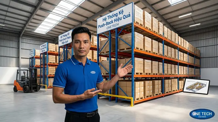 Tư vấn thiết kế kệ push back Phú Thọ theo mặt bằng kho thực tế