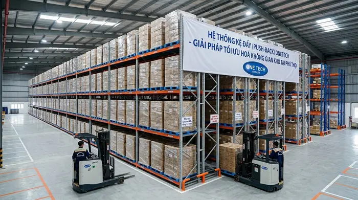 Ứng dụng kệ push back trong kho xưởng tại các khu công nghiệp Phú Thọ