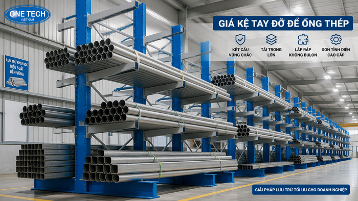 Bàn giao kệ để ống thép tại kho Bàn giao kệ để ống thép tại kho sau khi lắp đặt hoàn thiện