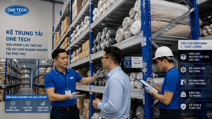 Bàn giao kệ để vải Phú Thọ sau lắp đặt