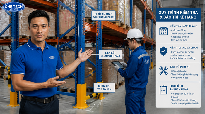 Bảo trì kệ kho logistics Phú Thọ định kỳ