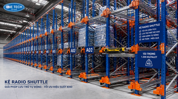 Kệ Radio Shuttle cho kho logistics hiện đại tại Phú Thọ