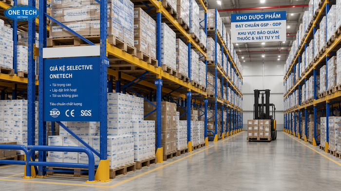 Kệ Selective cho kho dược phẩm pallet tại KCN Thụy Vân Phú Thọ