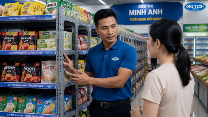Kệ tôn lỗ siêu thị Việt Trì tối ưu trưng bày Kệ tôn lỗ siêu thị Việt Trì dùng để trưng bày hàng hóa trong cửa hàng