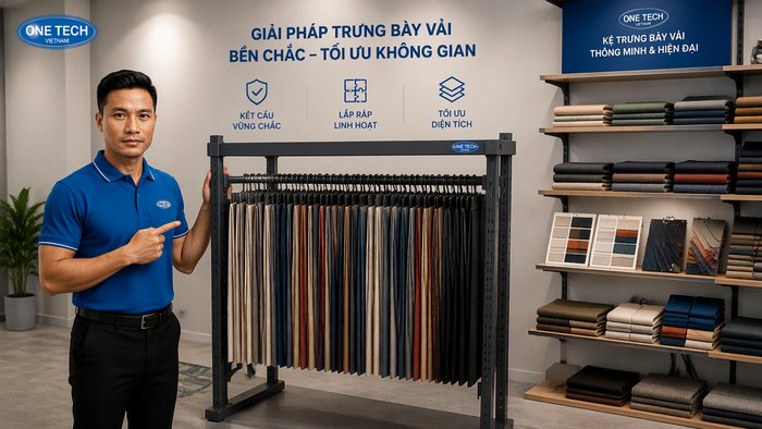 Kệ treo vải cho cửa hàng tại Việt Trì