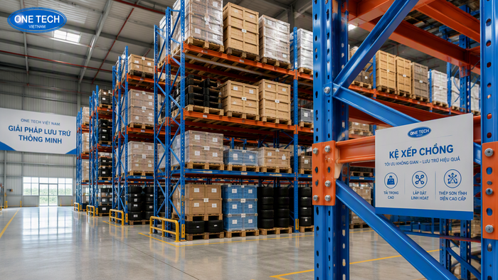 Kệ xếp chồng Phú Thọ cho kho công nghiệp Kệ xếp chồng Phú Thọ trong kho công nghiệp