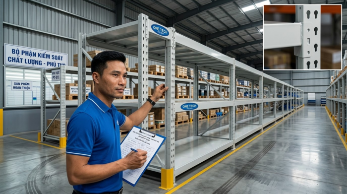 Kiểm tra chất lượng kệ tải trọng nhẹ Phú Thọ trước khi nhận hàng