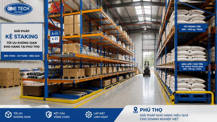 Tối ưu diện tích kho bằng kệ xếp chồng Kệ xếp chồng giúp tối ưu diện tích kho hàng tại Phú Thọ