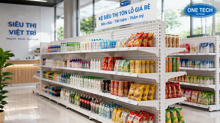 Kệ siêu thị tôn lỗ giá rẻ cho cửa hàng tại Việt Trì